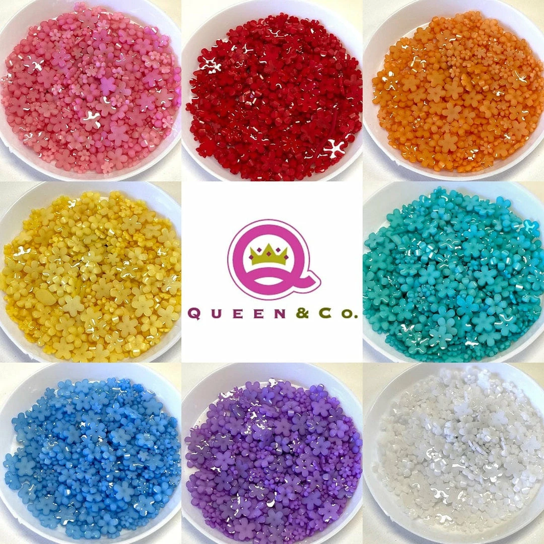 Queen & Co Bitty Blooms Topping Set New 2 Queen & Co Bitty Blooms Topping Set New