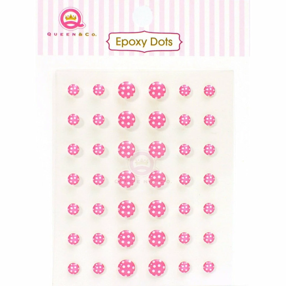 Queen & Co Epoxy Dot Polka Pink Bling 1 Queen & Co Epoxy Dot Polka Pink Bling