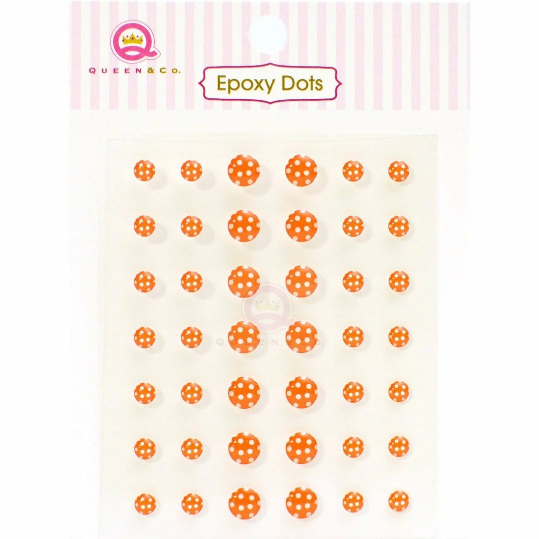 Queen & Co Epoxy Dot Polka Orange Bling 1 Queen & Co Epoxy Dot Polka Orange Bling