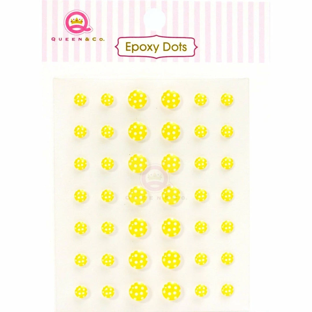 Queen & Co Epoxy Dot Polka Yellow Bling 1 Queen & Co Epoxy Dot Polka Yellow Bling
