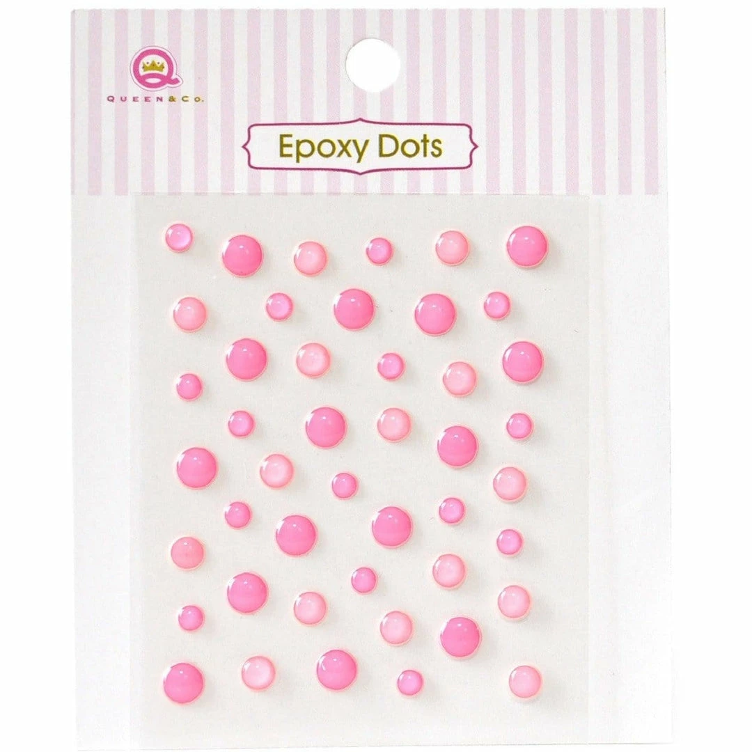 Queen & Co Bling Epoxy Dots Pink 1 Queen & Co Bling Epoxy Dots Pink