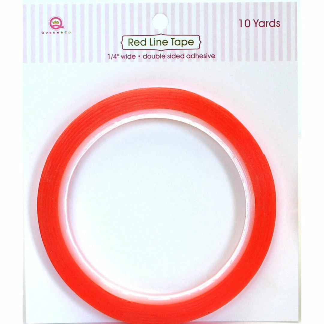 Queen & Co Adhesive Red Line Tape 1/4" 1 Queen & Co Adhesive Red Line Tape 1/4"