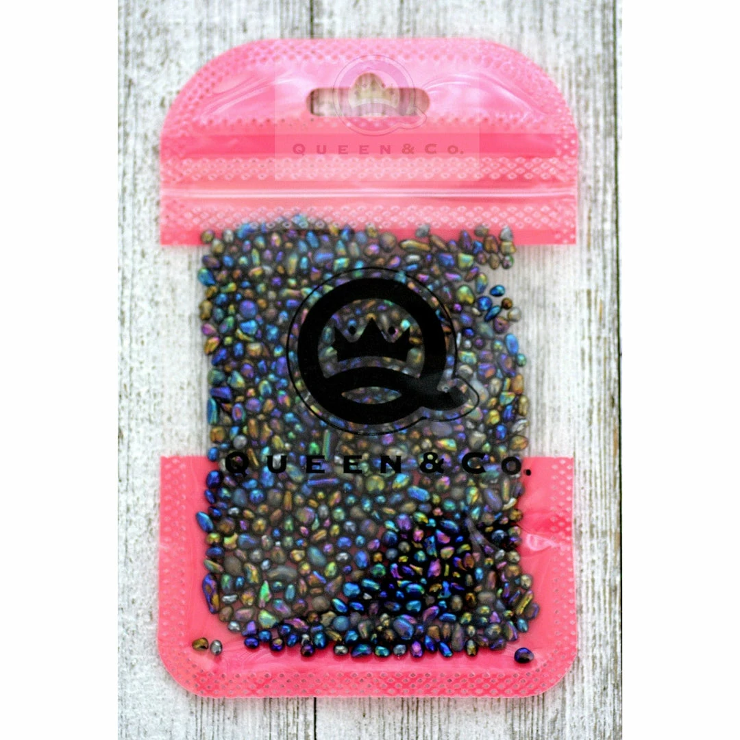 Queen & Co Toppings Metallic Sea Glass Black 2 Queen & Co Toppings Metallic Sea Glass Black