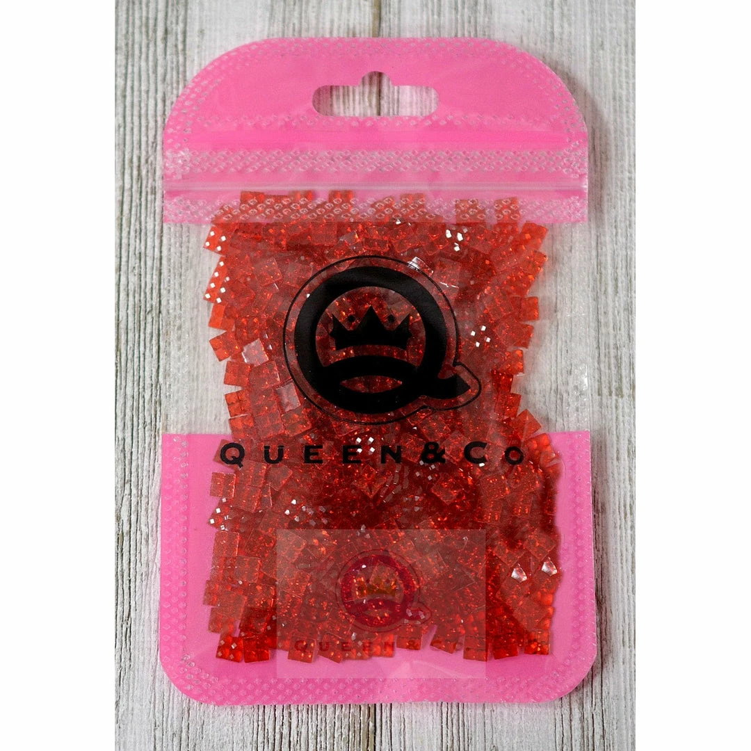Queen & Co Sparkle Square Red 2 Queen & Co Sparkle Square Red