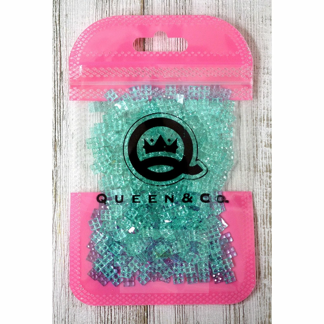Queen & Co Sparkle Square Blue Toppings 2 Queen & Co Sparkle Square Blue Toppings