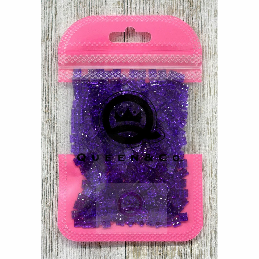 Queen & Co Toppings Sparkle Square Purple 2 Queen & Co Toppings Sparkle Square Purple