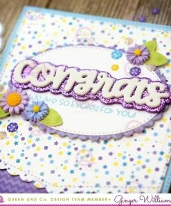 Queen & Co Congrats Sentiment Stacker Kit Word Dies