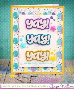 Queen & Co Congrats Sentiment Stacker Kit Word Dies
