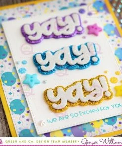 Queen & Co Congrats Sentiment Stacker Kit Word Dies